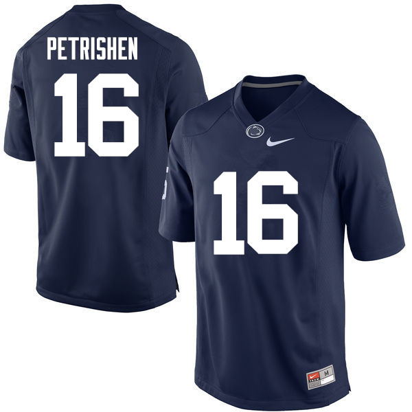 Men Penn State Nittany Lions #16 Johnny Petrishen College Football Jerseys-Navy